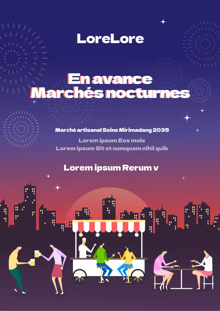 Événements avec des paysages nocturnes bleus