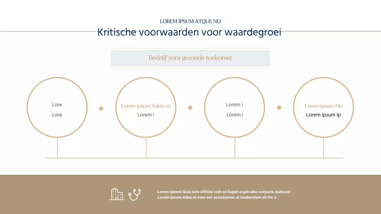 Taartdiagram met trefwoordingangen in blauw en beige