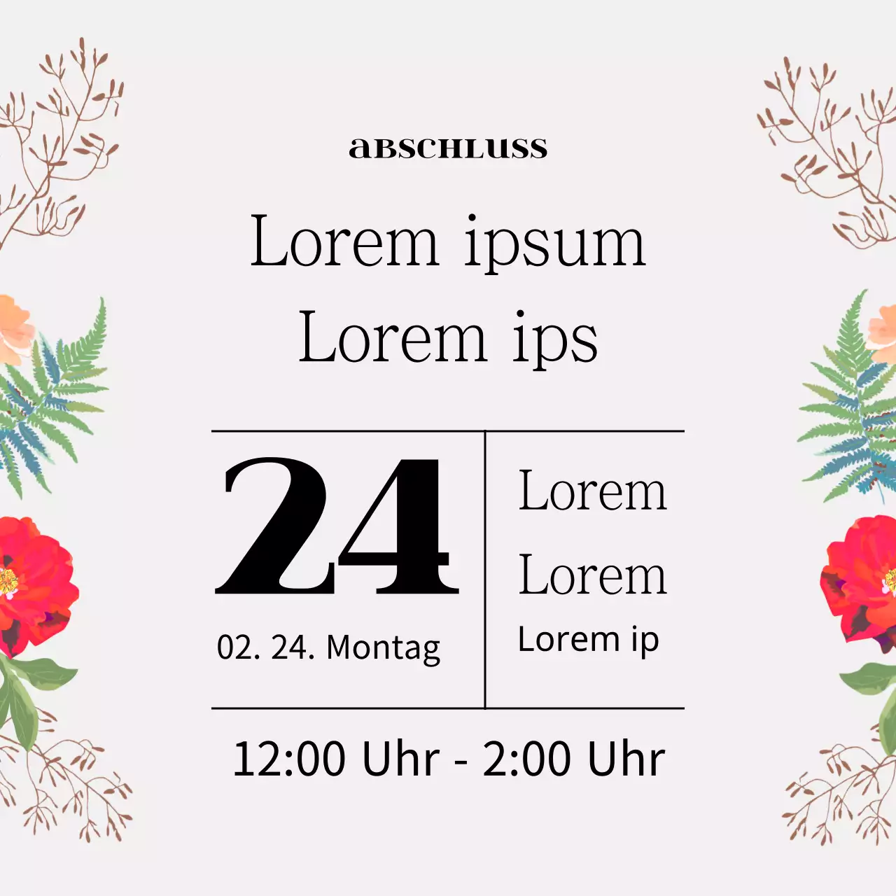 Einladungen zur Abschlussfeier