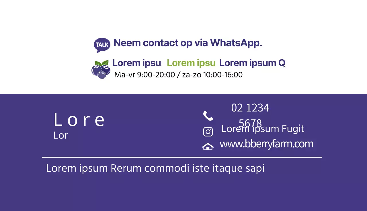 Paarse illustratie Keurige bosbessenboerderij