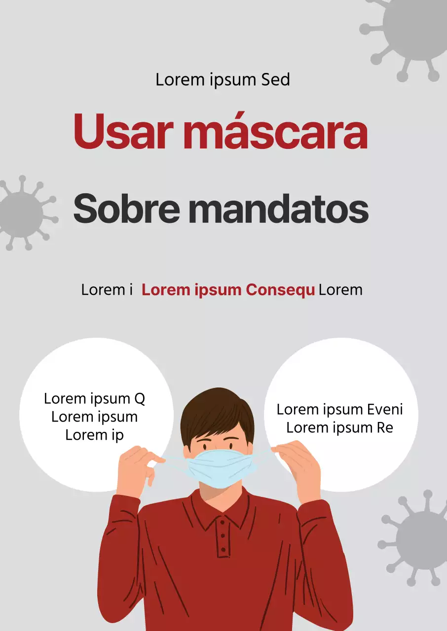 Como usar uma máscara corona com uma ilustração cinzento-púrpura