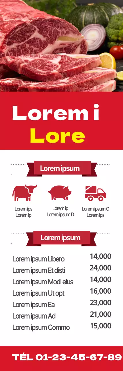 Bannière de la viande crue