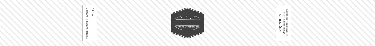 Etiqueta tipo sanduíche com padrão de riscas cinzentas
