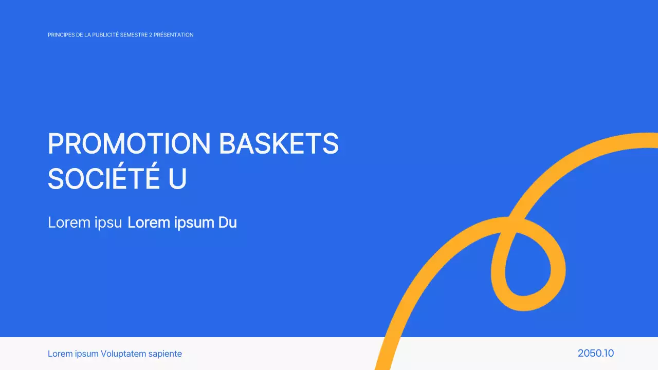 Présentation promotionnelle simple, blanche et bleue