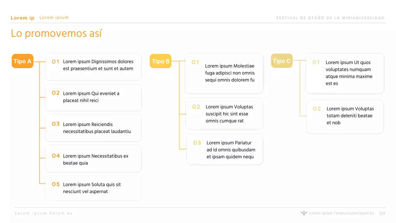 Presentación sencilla del patrocinio del festival universitario naranja para institutos y universidades