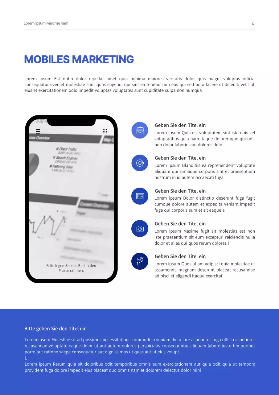 Einfaches Konzept Geschäftsvorschlag in blau