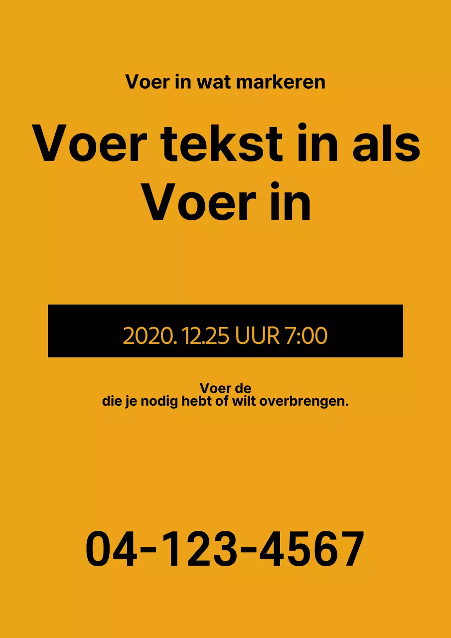 Eenvoudige oranje en zwarte inhoud