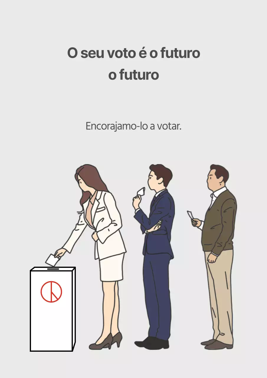 Incentivo à votação simples com ilustrações a cinzento