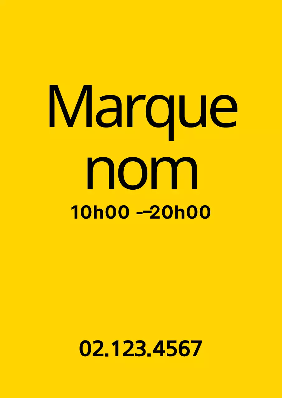 Un objet promotionnel simple avec un texte jaune et noir