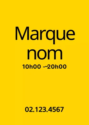 Un objet promotionnel simple avec un texte jaune et noir