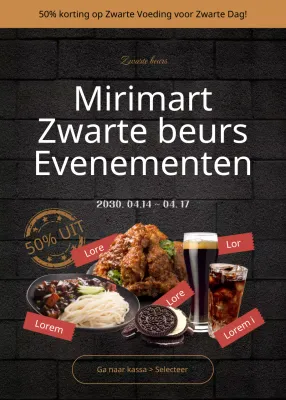 Black Friday Black Food Sale popup met zwart baksteenthema