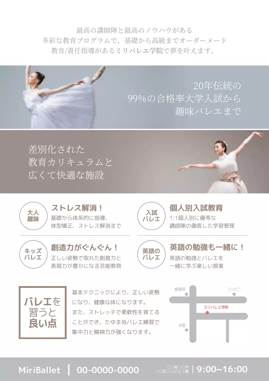 白 モダン バレエ パンフレット ポスター