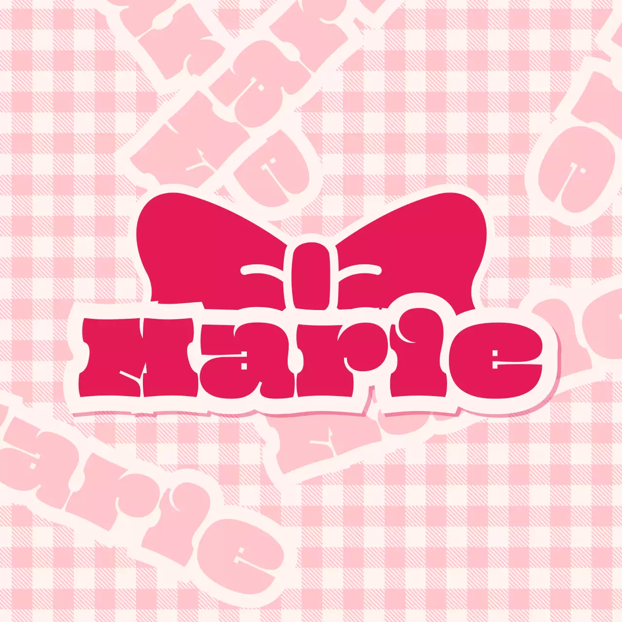 ピンク かわいい リボン ロゴ