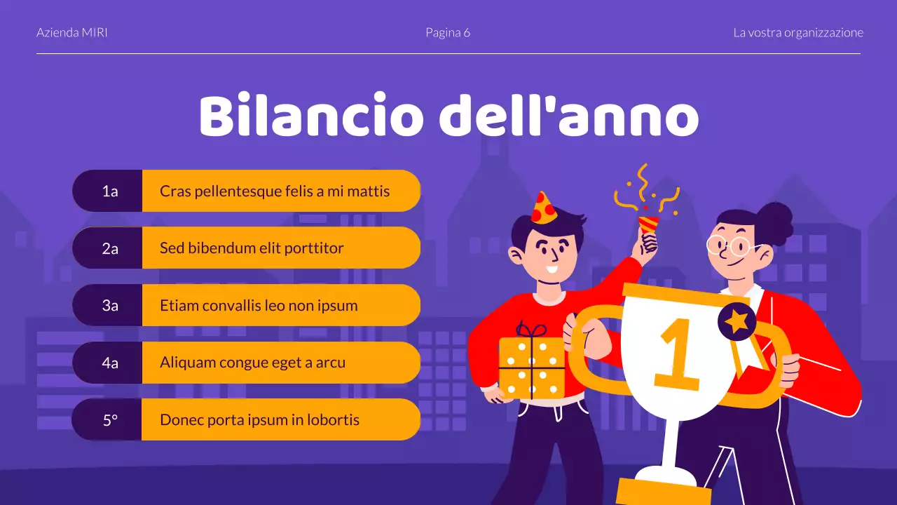 Presentazione del nuovo anno