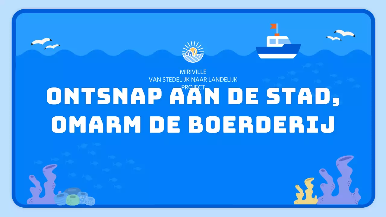 Lichtblauw schattig speelgoed-stijl boerendorp zakelijk voorstel