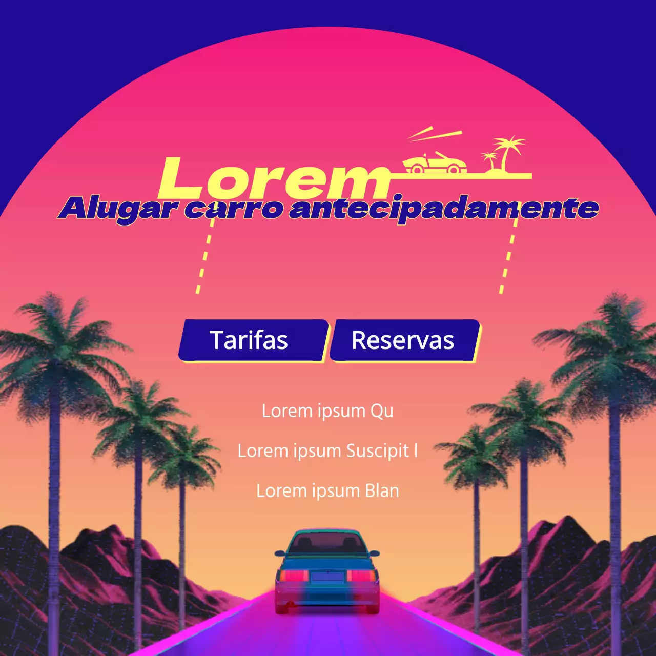 Alugar um carro com antecedência