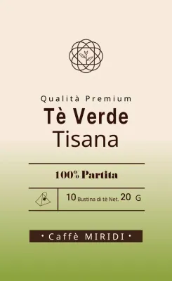 Etichetta del tè verde New Year's Day Ivory Illustrated Cafe