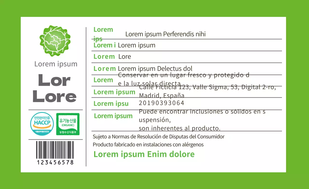 icono verde etiquetado sencillo de productos alimenticios