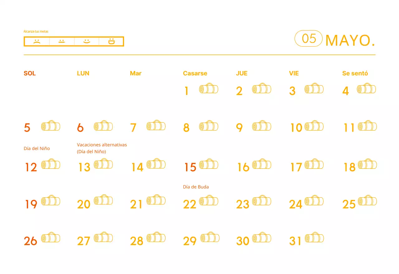 Calendarios naranjas para regalar cuando promocione su estudio de yoga