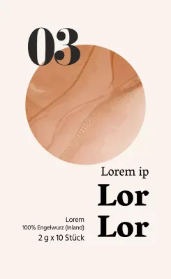 Braunes illustriertes Etikett für Cafe Danggui-Teebeutel