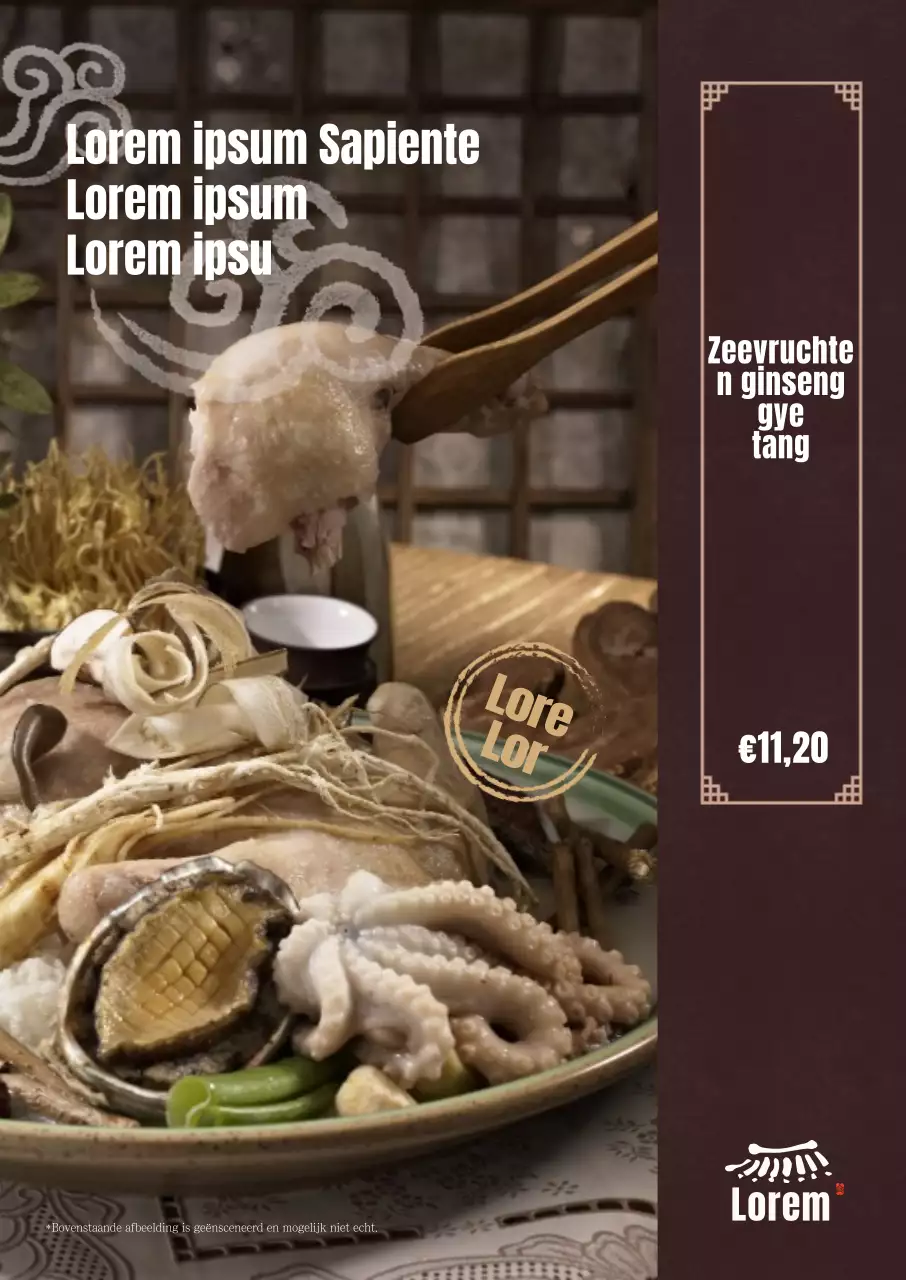 Full-image zeevruchten samgyetang portret poster