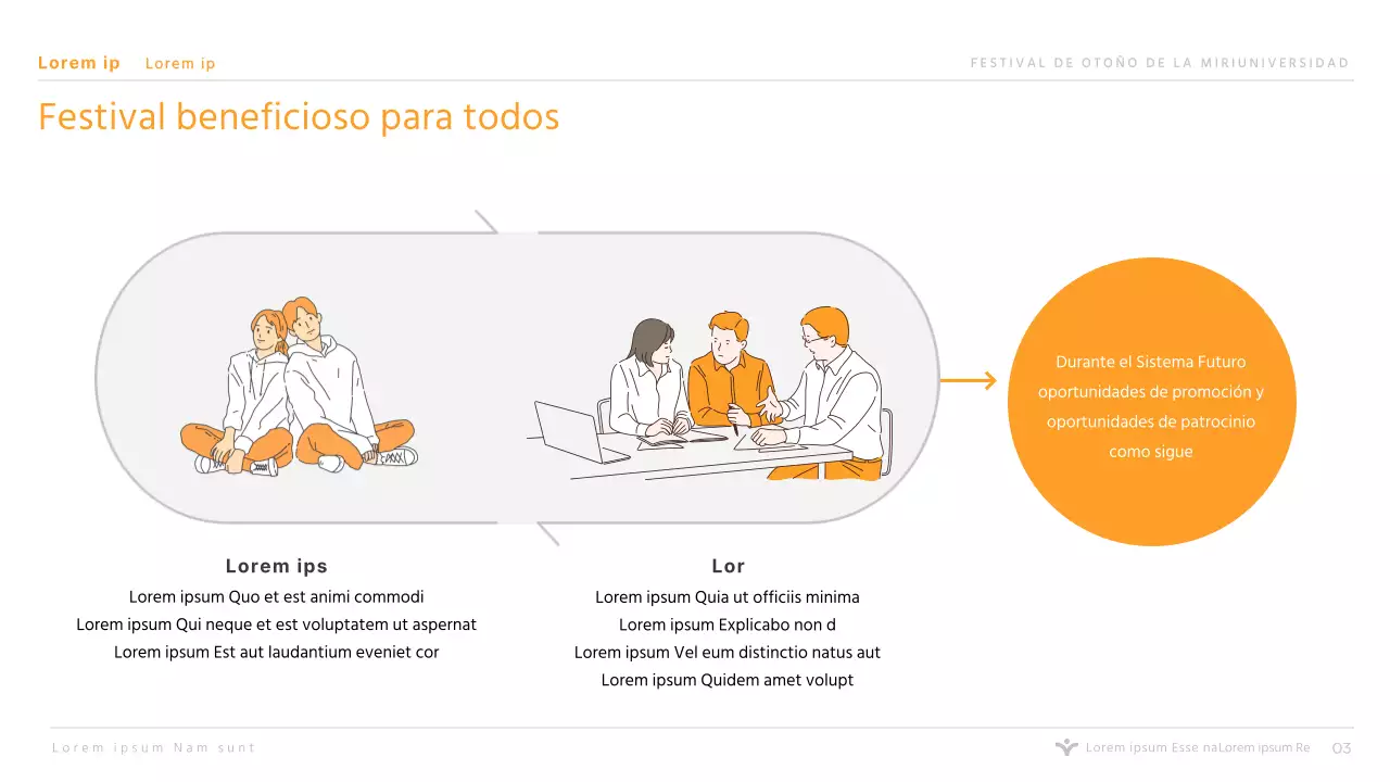 Presentación sencilla del patrocinio del festival universitario naranja para institutos y universidades