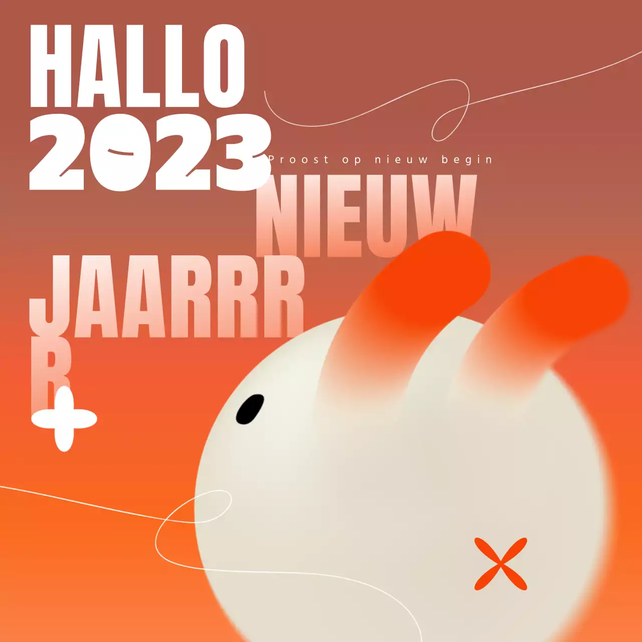 Schattige nieuwjaarswensen in rood