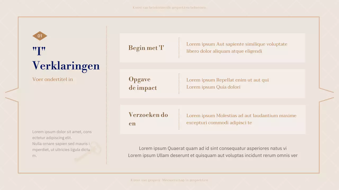 Marineblauw en beige dialoog van de dag