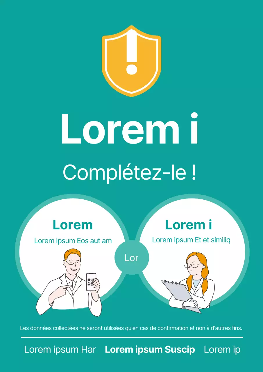 Étiquettes d'inscription pour le coronavirus, illustrées, bleues et soignées