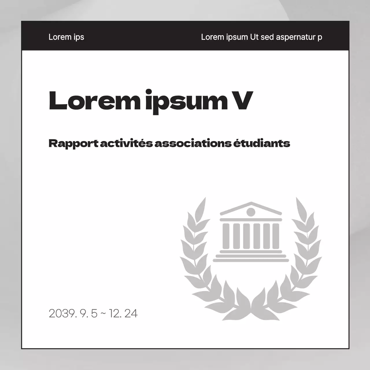 Un simple rapport d'activité du syndicat étudiant en gris et noir