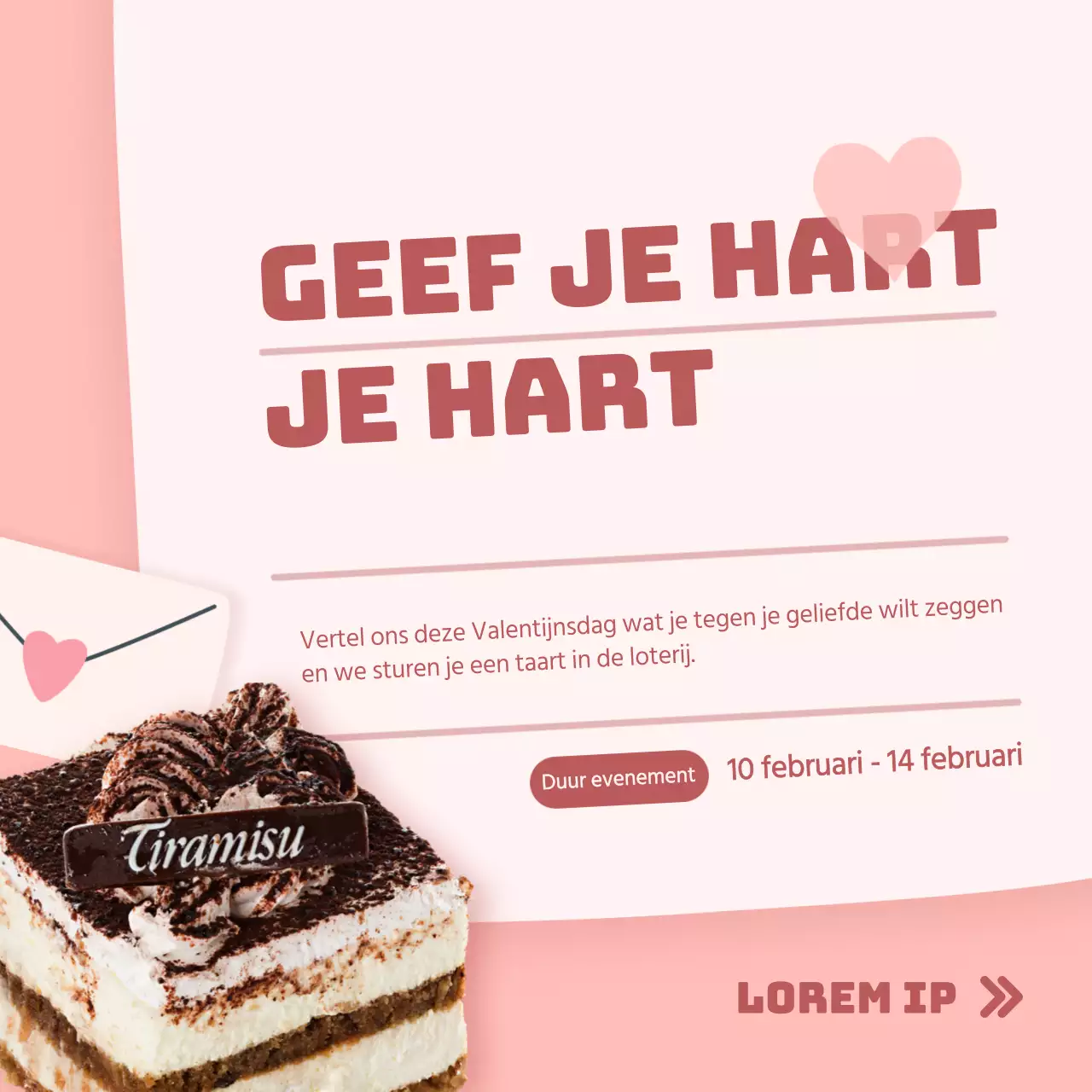 Roze Valentijnsbrief evenement