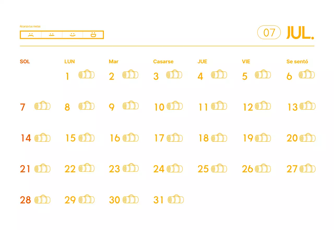 Calendarios naranjas para regalar cuando promocione su estudio de yoga