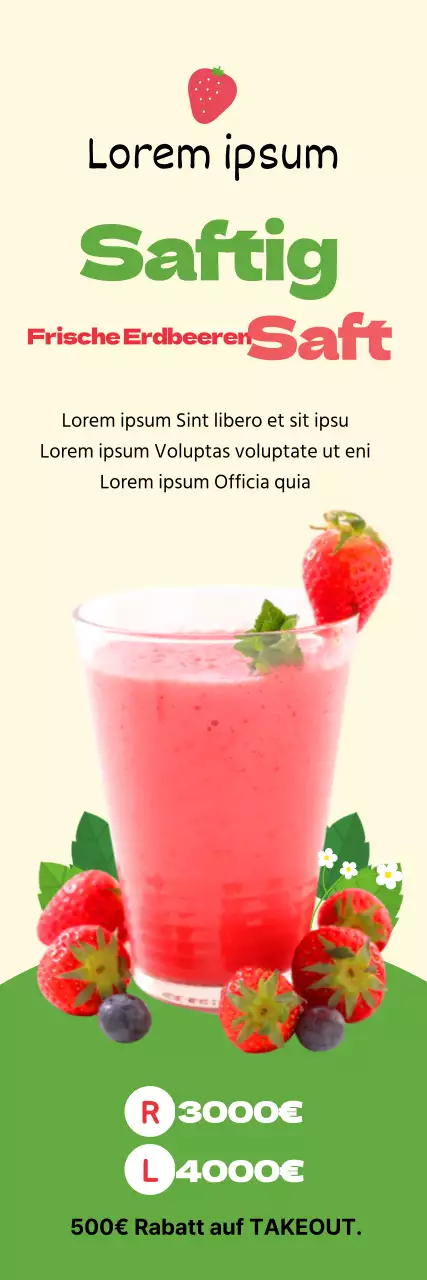 Förderung eines sauberen Cafés mit einem rosa-grünen Fotoschwerpunkt