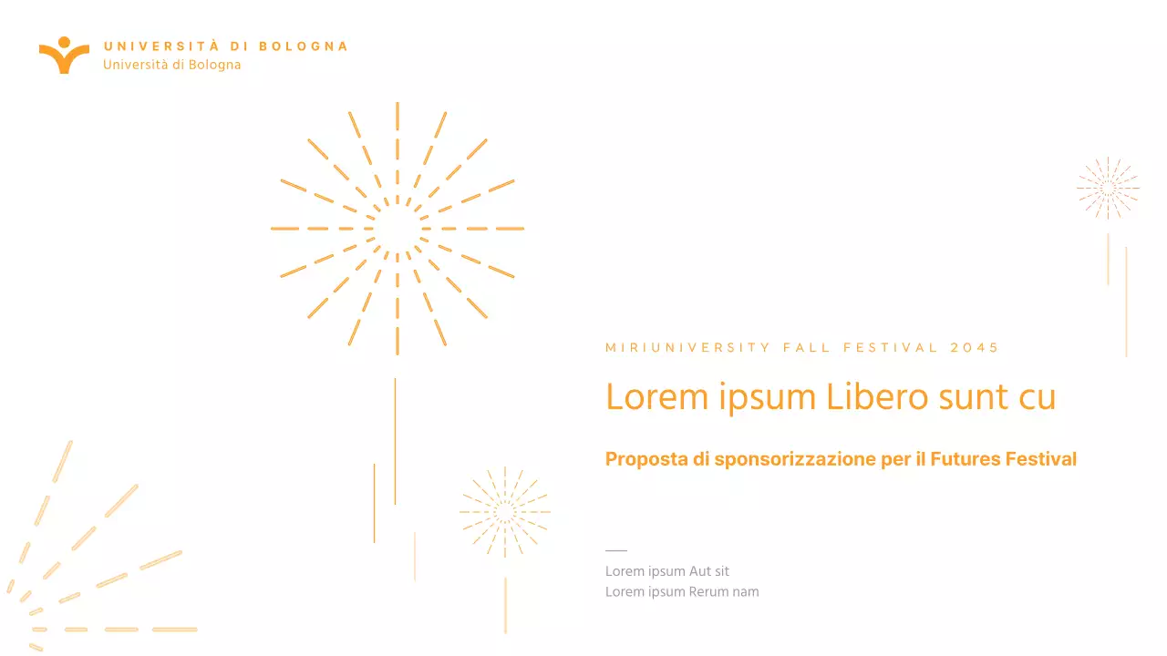Semplice presentazione di sponsorizzazione del festival universitario arancione per college e università