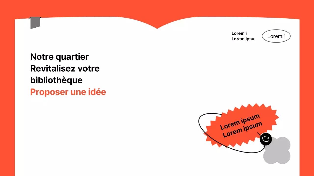Proposition d'idée simple de revitalisation de bibliothèque orange et grise