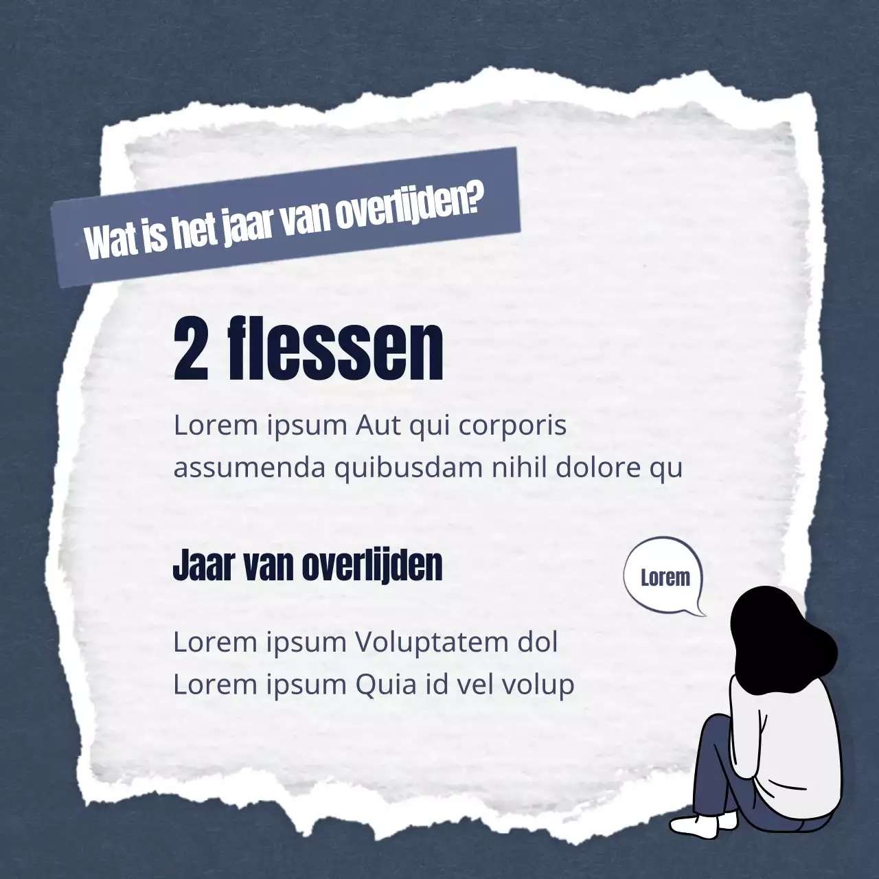 Een minimalistisch, marineblauw en grijs twee-bij-twee adviescentrum promoten