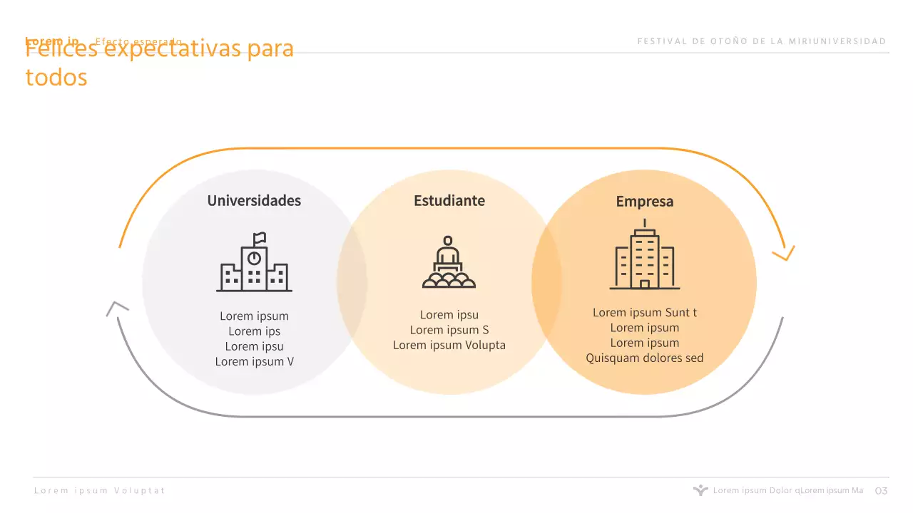 Presentación sencilla del patrocinio del festival universitario naranja para institutos y universidades