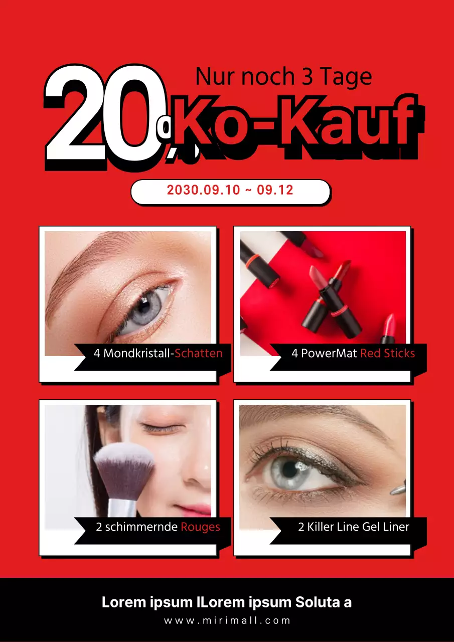 Bewerben Sie eine Co-Buy-Rabattaktion mit Produktfotos in Rot