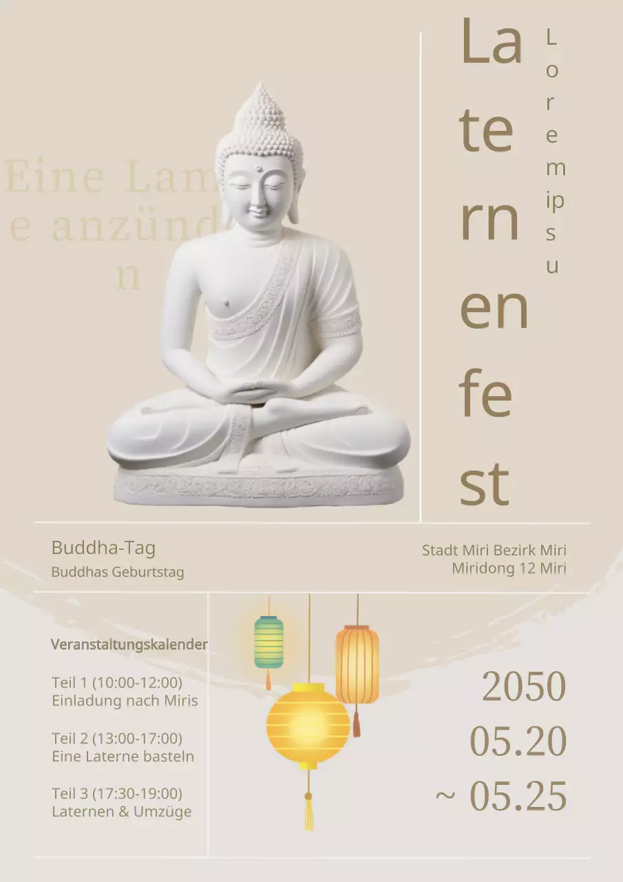 Förderung eines weißen und sauberen Laternenfestes zum Buddha-Tag