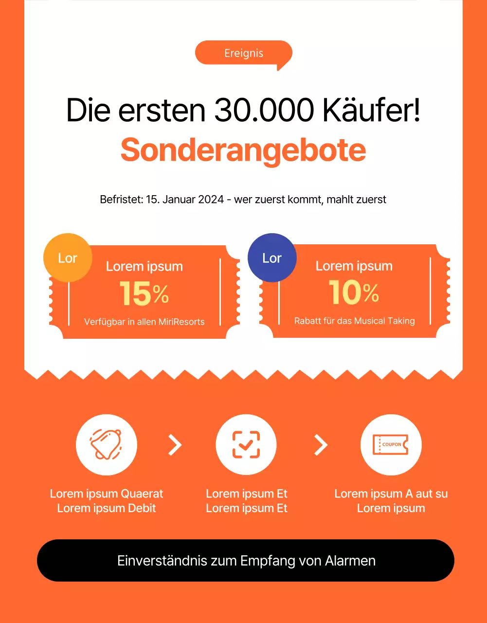 Orangefarbene, kitschige Illustration passend zur Leistung