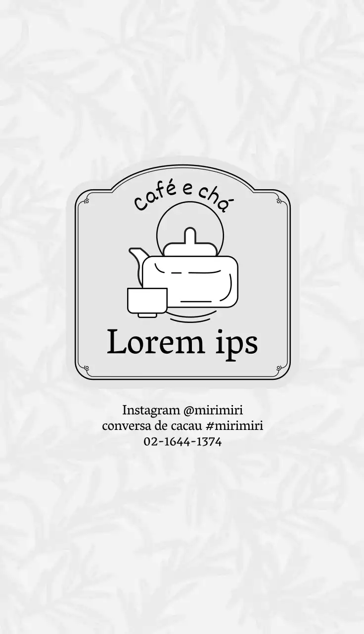 Ilustração cinzenta logotipo café chá cartão de visita