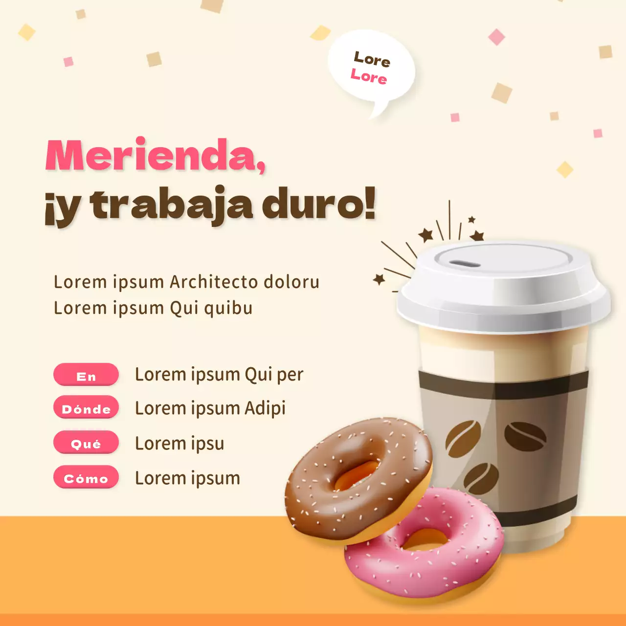 Promueva un estallido de rosa y marrón para compartir golosinas