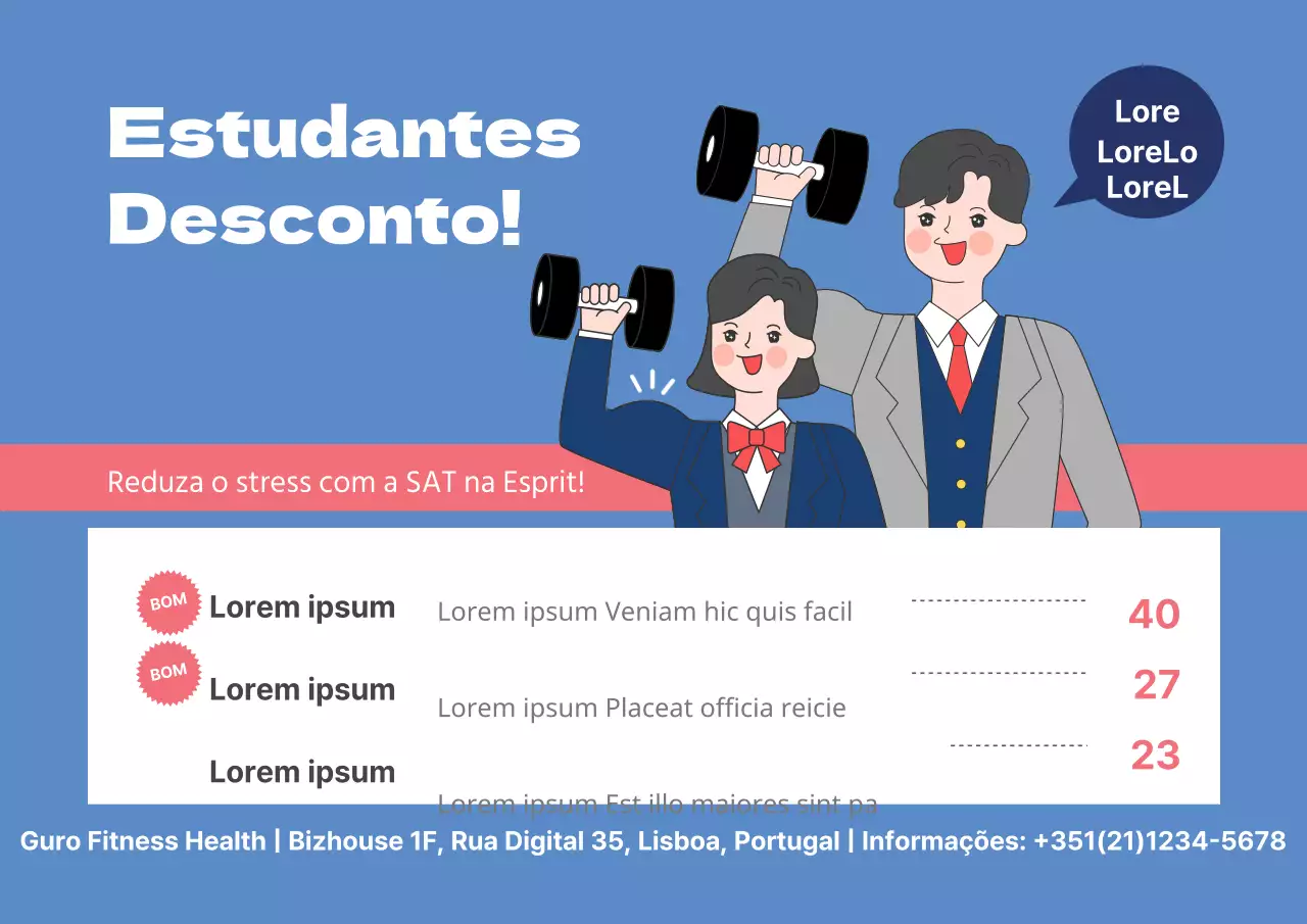 Desconto para estudantes