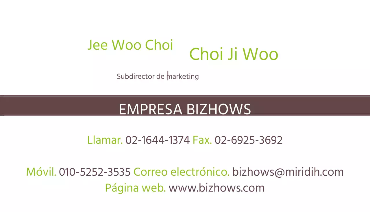 Tarjetas de visita del equipo de marketing