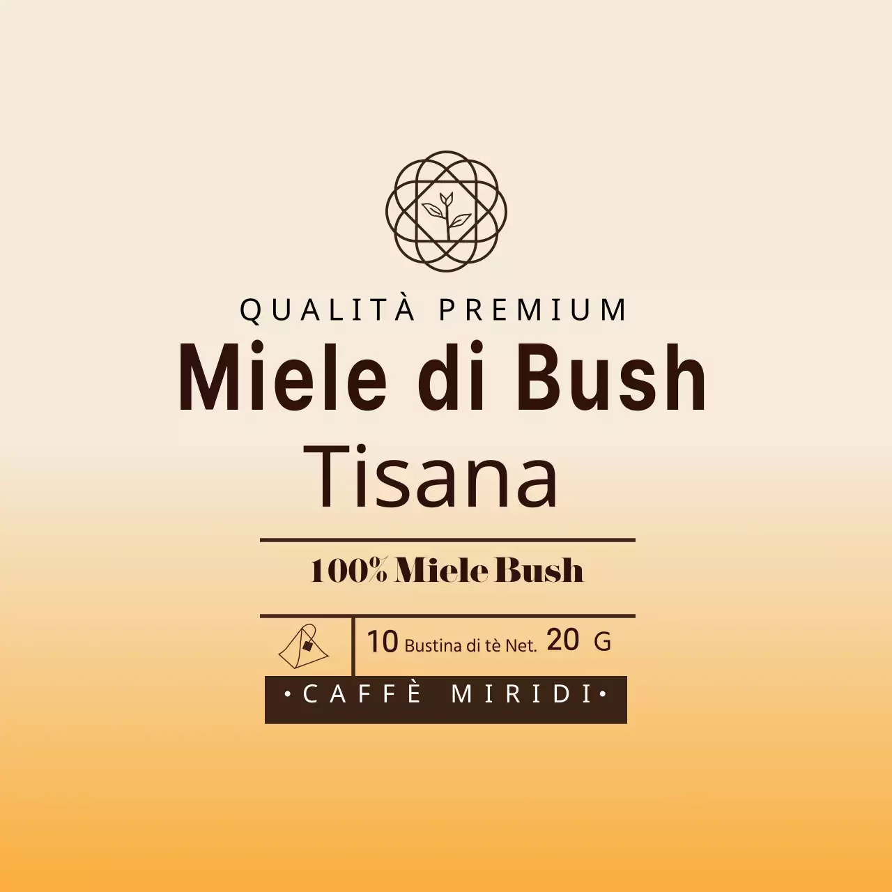 Etichette illustrate gialle per bustine di tè al miele