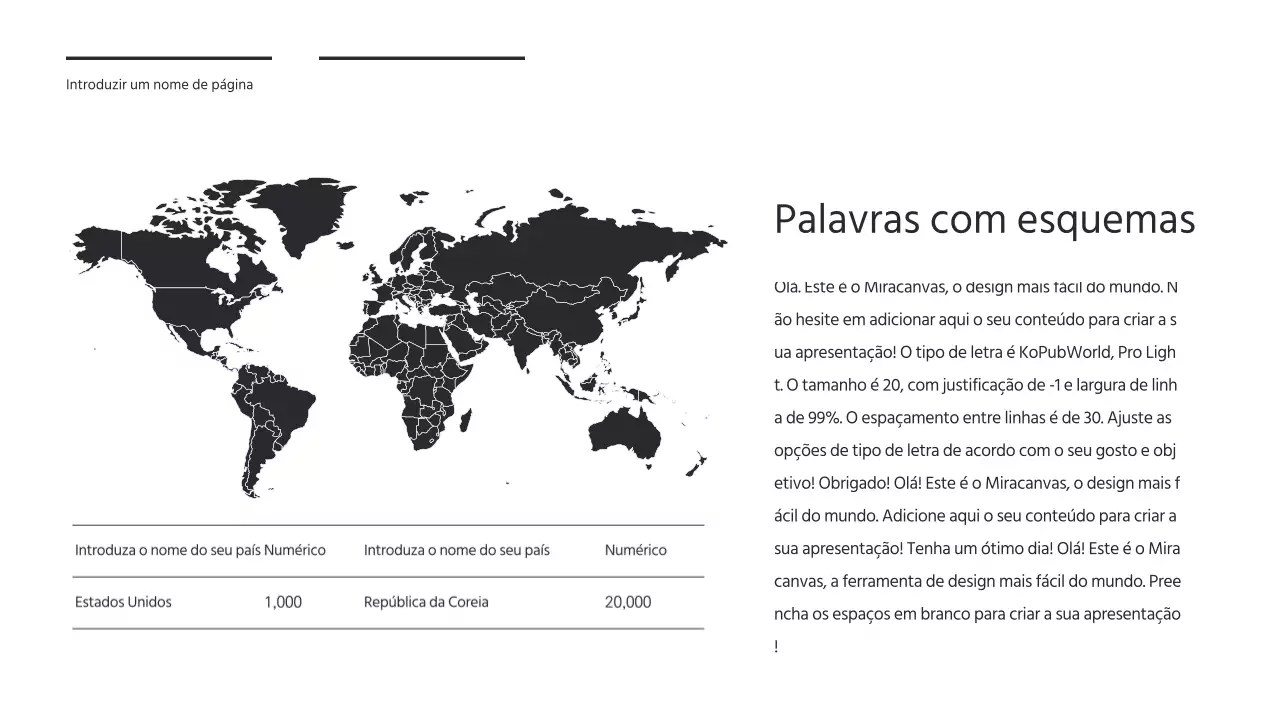 Mapa-mundo simples a preto e branco Infografia MAP