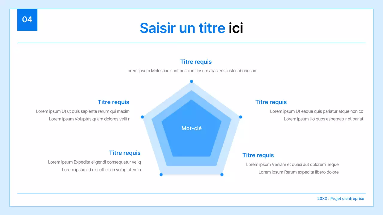 Un plan d'affaires simple en blanc et bleu