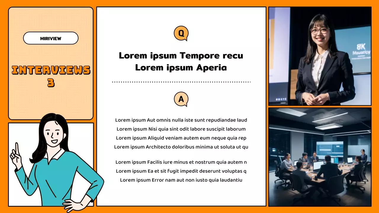 Eenvoudige oranje vraag-en-antwoordpresentatie