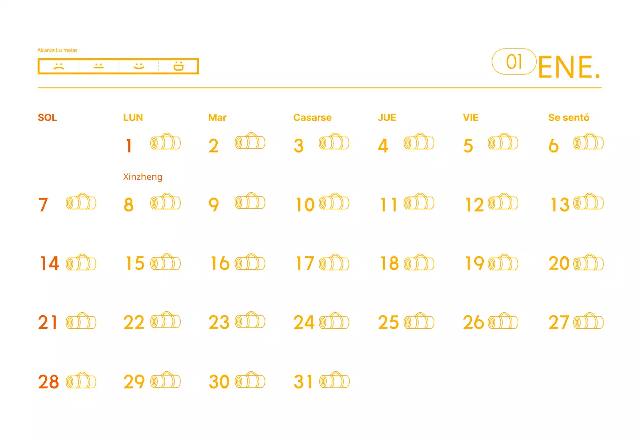 Calendarios naranjas para regalar cuando promocione su estudio de yoga