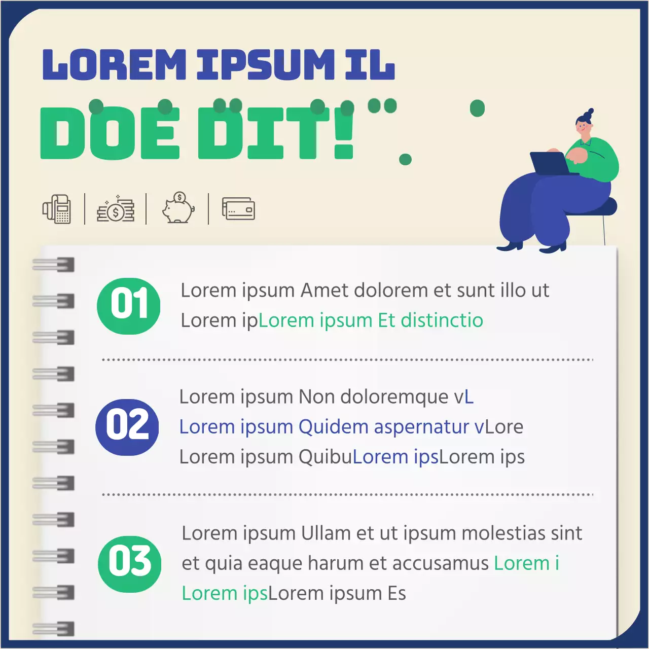 Afstemming aan het einde van het jaar in blauw en groen